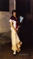 italienisches Mädchen mit Fan Portrait John Singer Sargent